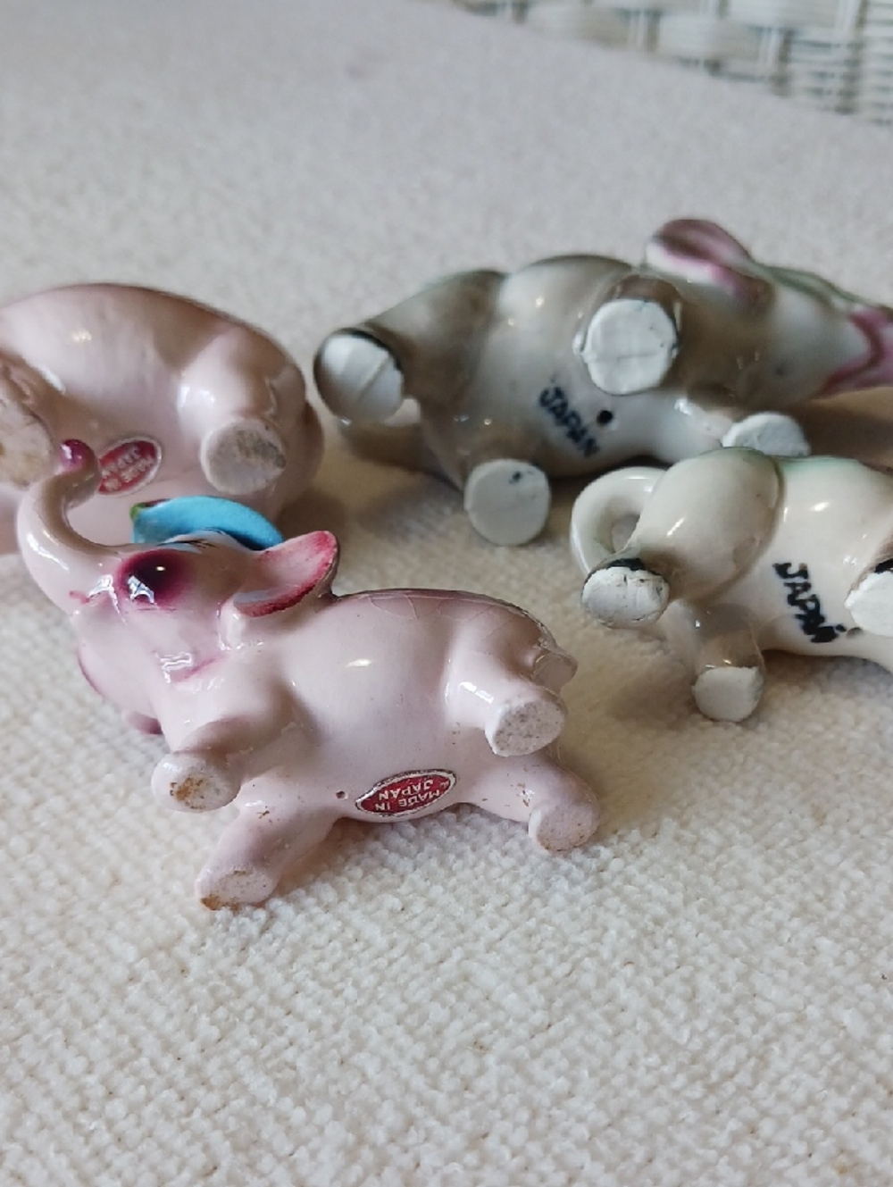 Vintage~ Ceramic Elephant Figurines- adorable lot of 7 - Picture 15 of 16